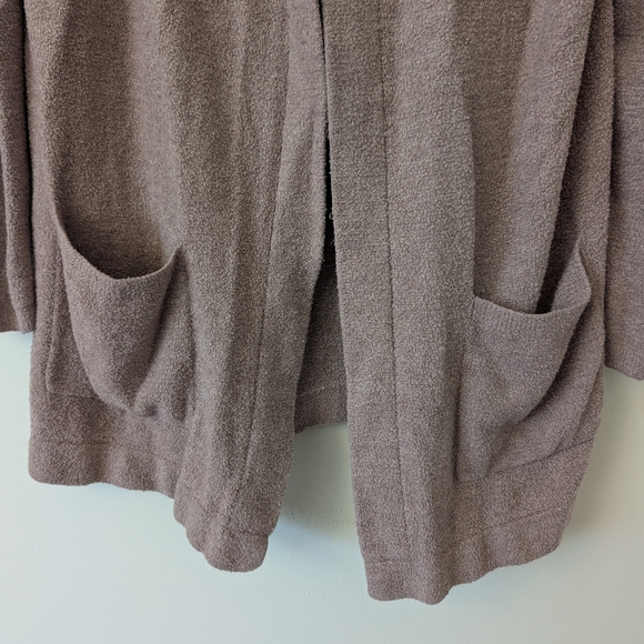 Barefoot Dreams Womens Medium Hooded Cardigan Brown Soft Cozy Loungewear Cottage - Picture 2 of 6